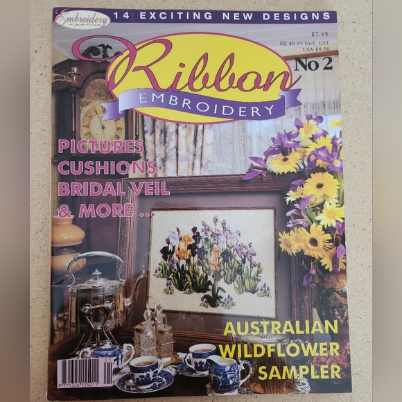 Lot of 4 Embroidery & Cross Stitch - RIBBON Embroidery, Smocking and more - Picture 2 of 10